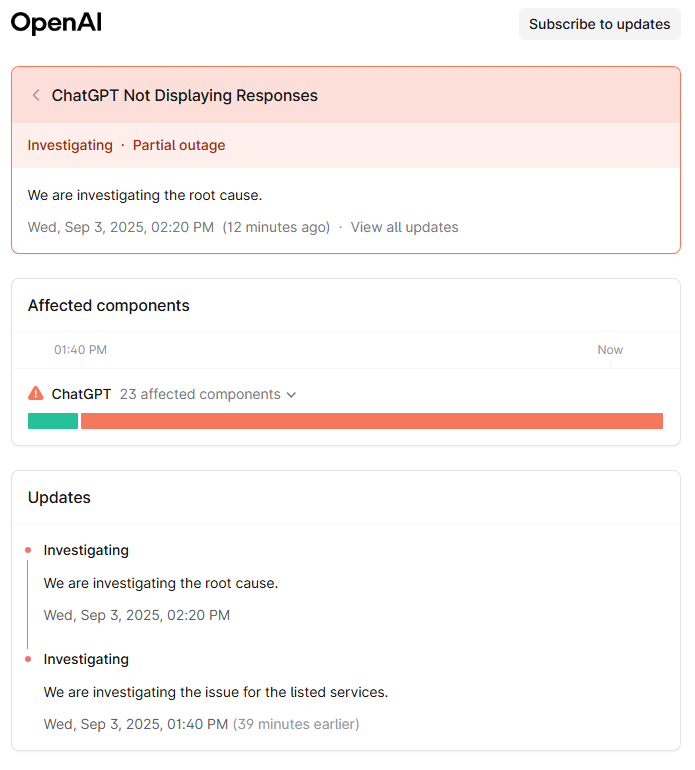 ChatGPT Down: Global Outage Hits Users, OpenAI Acknowledges The Issue 2 ChatGPT Outage